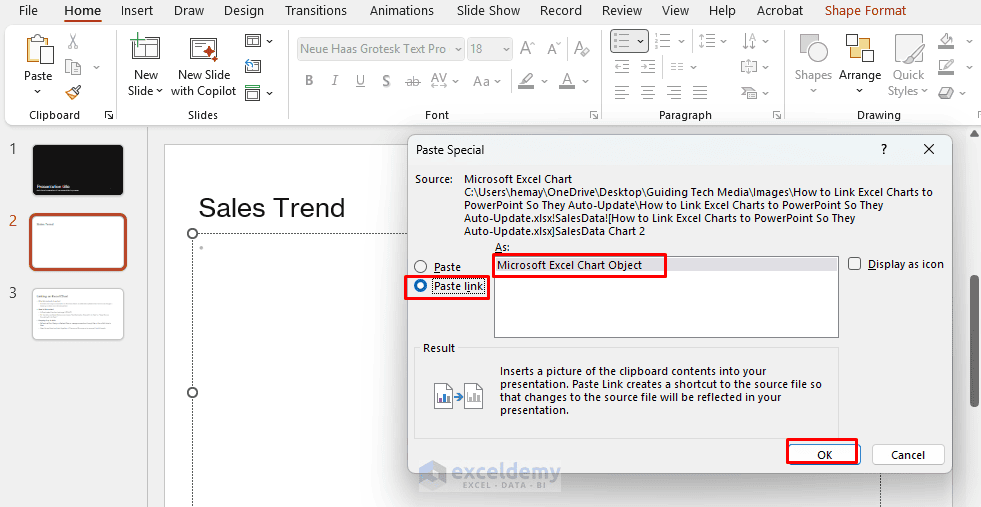3. How to Link Excel Charts to PowerPoint So They Auto Update 3. How to Link Excel Charts to PowerPoint So They Auto Update