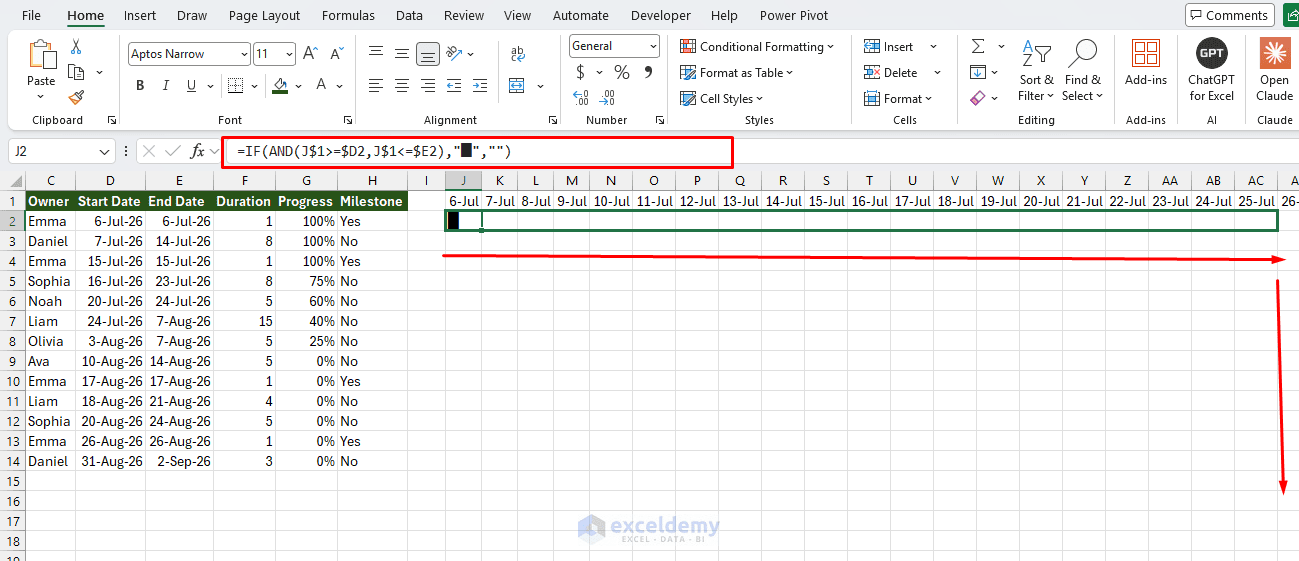 4. 5 Ways to Build a Project Timeline in Excel Without an Add In