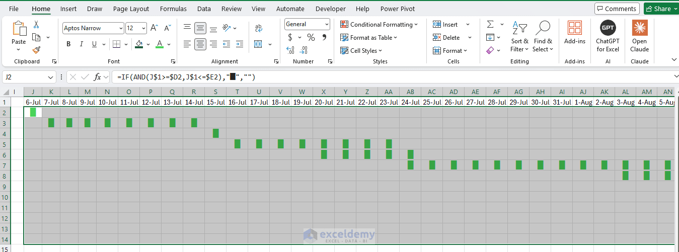 6. 5 Ways to Build a Project Timeline in Excel Without an Add In