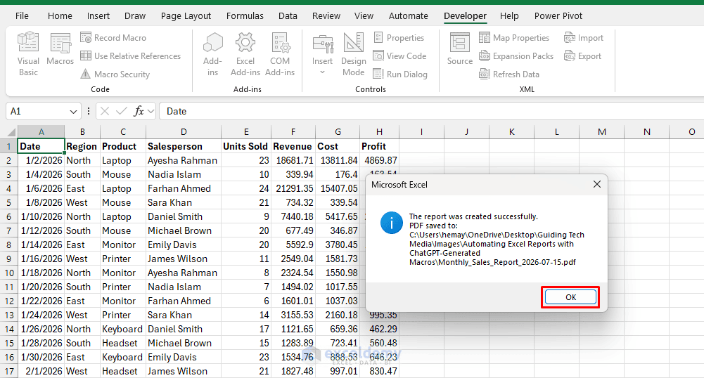 6. Automating Excel Reports with ChatGPT Generated Macros 6. Automating Excel Reports with ChatGPT Generated Macros