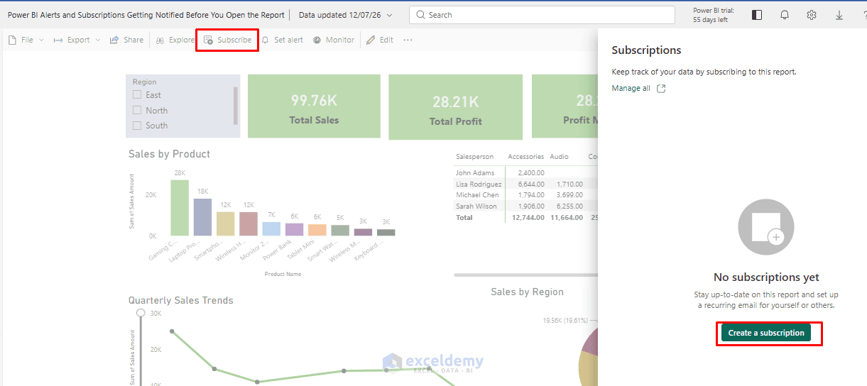 9. Power BI Alerts and Subscriptions Getting Notified Before You Open the Report 9. Power BI Alerts and Subscriptions Getting Notified Before You Open the Report