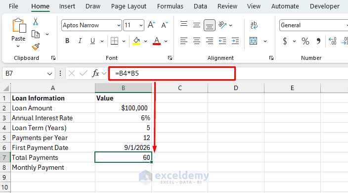 1. How to Build an Amortization Schedule in Excel 1. How to Build an Amortization Schedule in Excel