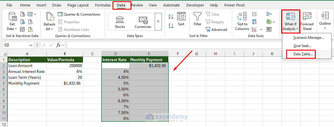 1. How to Use Excel's Data Table Feature for Sensitivity Analysis 1. How to Use Excel's Data Table Feature for Sensitivity Analysis