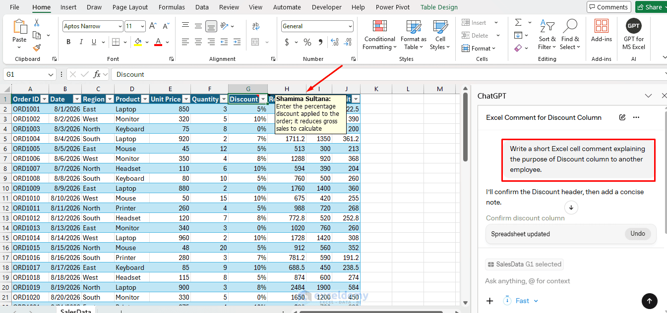 3. Documenting Excel Workbooks with ChatGPT 3. Documenting Excel Workbooks with ChatGPT