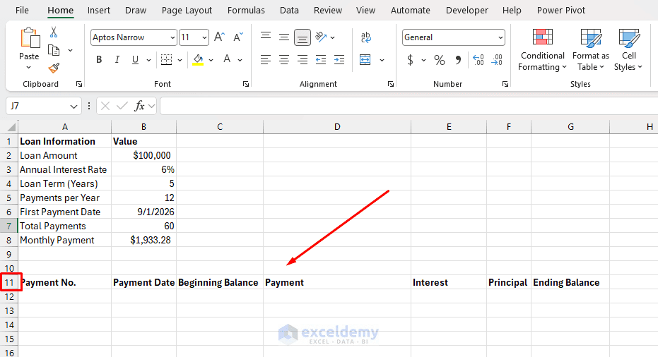 3. How to Build an Amortization Schedule in Excel 3. How to Build an Amortization Schedule in Excel