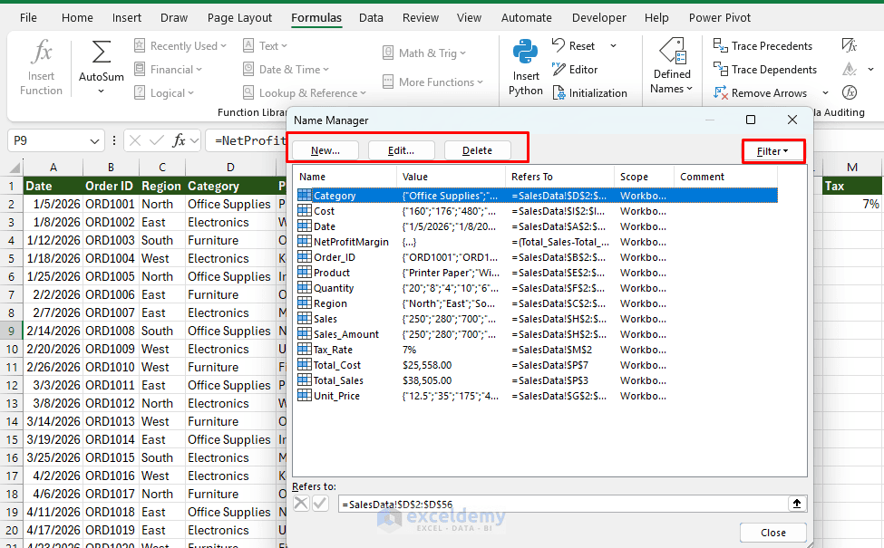10. How to Use Named Ranges to Make Formulas Easier to Read and Maintain 10. How to Use Named Ranges to Make Formulas Easier to Read and Maintain