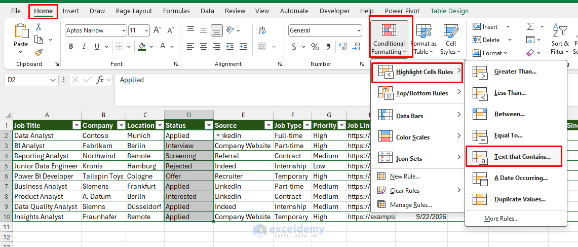 11. Building a Robust Job Application Tracker in Excel