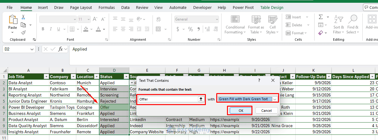 12. Building a Robust Job Application Tracker in Excel