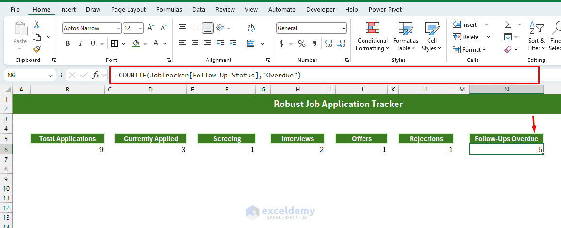 14. Building a Robust Job Application Tracker in Excel
