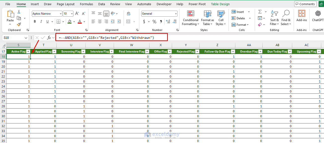 15. Building a Robust Job Application Tracker in Excel