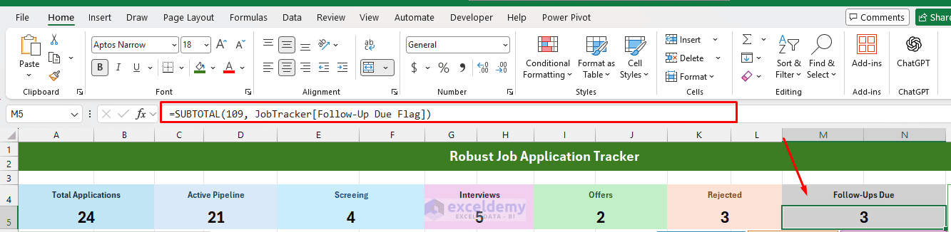 16. Building a Robust Job Application Tracker in Excel