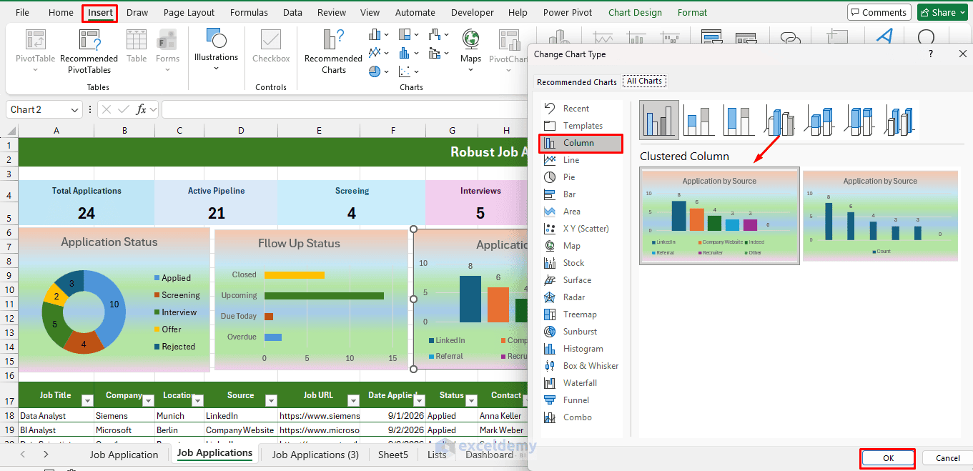 18. Building a Robust Job Application Tracker in Excel