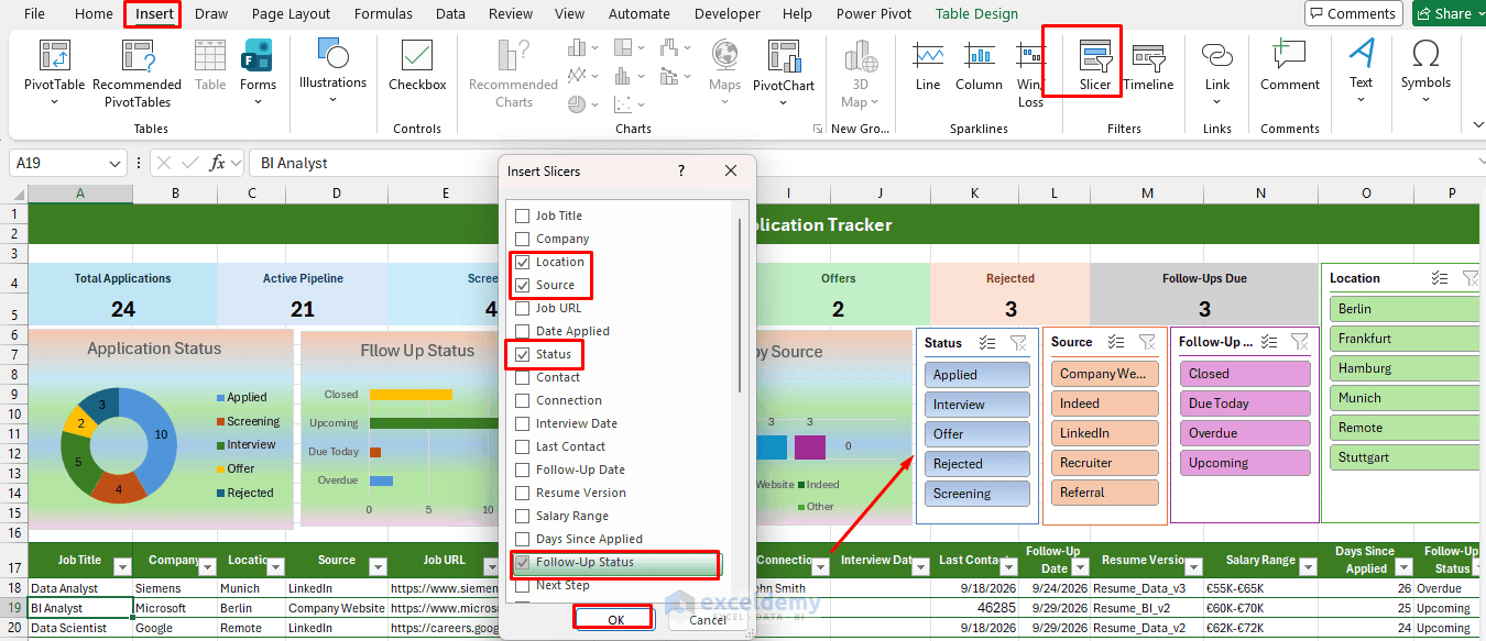 19. Building a Robust Job Application Tracker in Excel