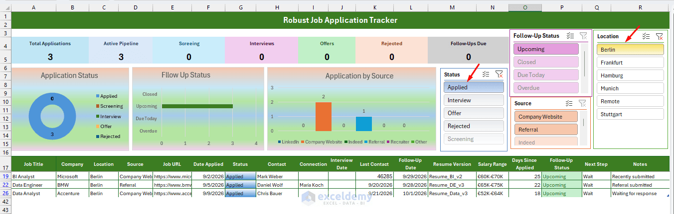 24. Building a Robust Job Application Tracker in Excel