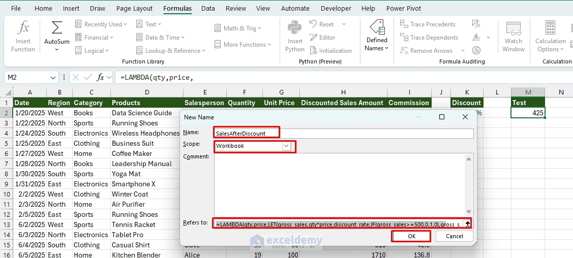 5. Building LAMBDA and LET Functions with ChatGPT in Excel