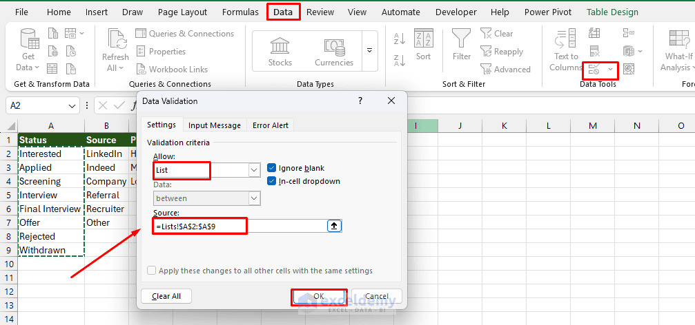 5. Building a Robust Job Application Tracker in Excel