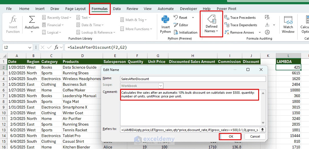 7. Building LAMBDA and LET Functions with ChatGPT in Excel