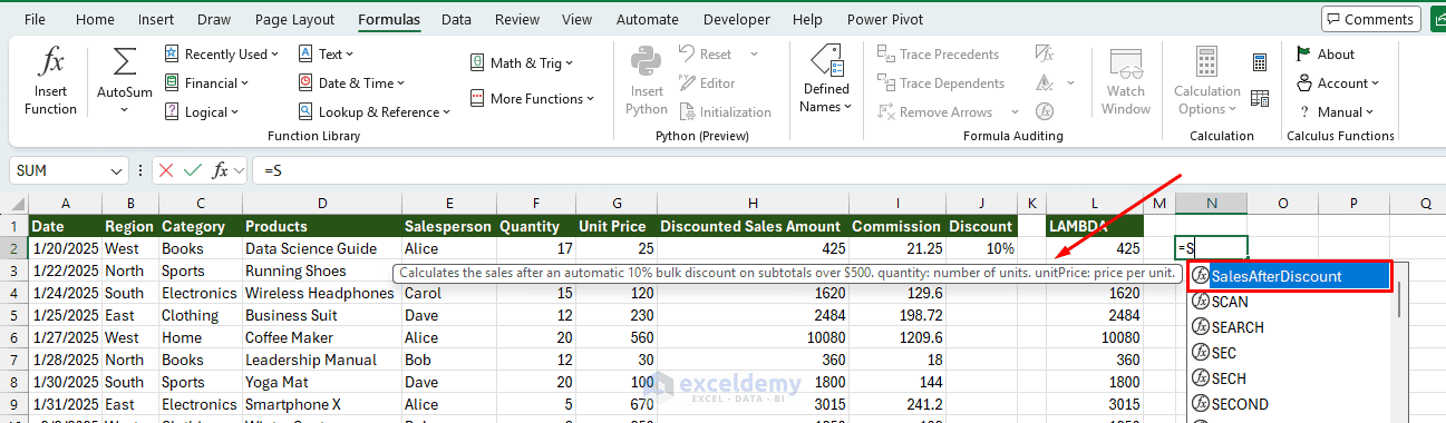 8. Building LAMBDA and LET Functions with ChatGPT in Excel