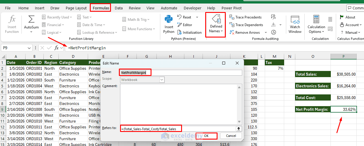 8. How to Use Named Ranges to Make Formulas Easier to Read and Maintain 8. How to Use Named Ranges to Make Formulas Easier to Read and Maintain