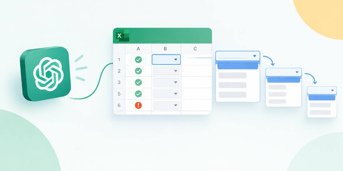 Writing Complex Data Validation and Dependent Dropdown Rules with ChatGPT